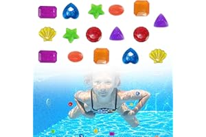 0XBIT Dive Gem Pool Spielzeug,16 Stück Tauch Spielzeug, 8 Formen Edelsteine Tauchspielzeug, Farbe Zufällig Schwimmspielzeug, für Strand-Schatzsuche und Tauchtraining