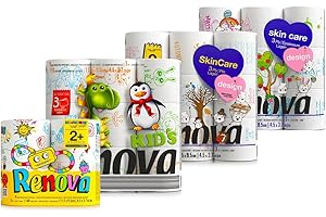 ASKON Megapack Kinder-Toilettenpapier - 31 Rollen - Toilettenpapier Renova Kids - bedruckt - 3-lagig - Renova - Hochwertiges weißes Klopapier - 9 Rollen