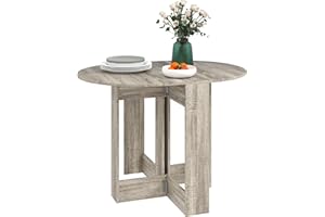 HOMCOM Folding Dining Table, Space-saving Drop Leaf Table for Small Space, Kitchen, Dining Room, Grey