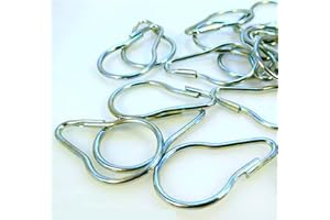 BYOUR3 Ganchos para Cortinas de Sol Exteriores con Anillas de caída Gancho de Acero para Lona Blanca Transparente con Ojales de Acero galvanizado para Cortina de Ducha (mosquetones para Cable, 10 unid.)