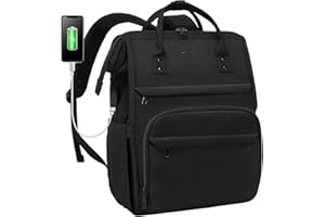 LOVEVOOK Mochila Portatil Mujer 15.6/17 Pulgadas, Mochila Mujer Impermeable Antirrobo con Puerto USB para Universidad Escolares Viaje Trabajo Negocios Profesora