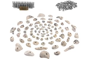 ‎ALPIDEX ALPIDEX 80 Klettergriffe | Inklusive Schrauben, Einschlagmuttern | Kletterfläche 6-10 m² | Griffe Größen XL - XS | Komplettset | Starterset