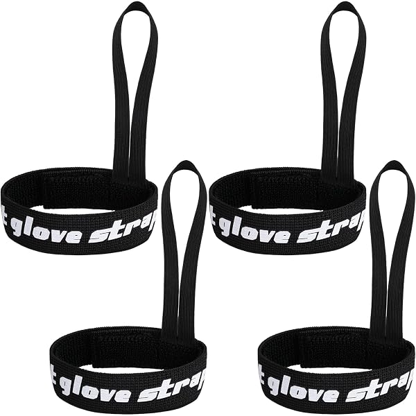 BNGXR 4 Sangles De Gants De Ski – Réglables, Réfléchissantes, Circonférence 24cm, Noir/vert
