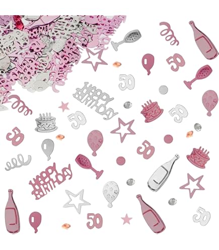 Unique-Happy 50th Birthday Foil Banner-9' | Glittery Rosegold | 1 Pc. Banderole de 50e Anniversaire-2.74 m-Fête à thème Glitz Or Pièce (Lot de 1), 84856, Rose Gold, âge 50