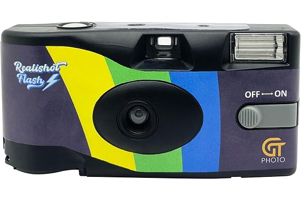 GT PHOTO - Appareil Photo Jetable Realishot Flash, 27 Photos, Idéal pour Événements, Voyages, Souvenirs - Prise en Main Simple - Gris