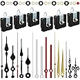 Outus 6 Pieces Quartz Clock Movement Mechanism with 6 Pairs Different DIY Clock Hands Battery Operated Repair Parts Replacement Motor Kits (13 mm/ 0.5 Inch)
