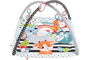 Fisher-Price Tapis Sensoriel Bébé 3-en-1 dès 3 Mois | Tapis D'éveil et de Jeux avec Lumières et Sons pour Enfants | Jouets D'activité et de Développement | Idée Cadeau Naissance Fille et Garçon, HPF39