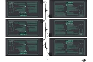 Luxbird 6 Pack Daisy Chain Seedling Heat Mats for Indoor Plants, 10" x 20.75" Waterproof Plant Heating Pad, 21W for Seed Starting, Germination, Hydroponics, Brewing, Breeding, Greenhouses