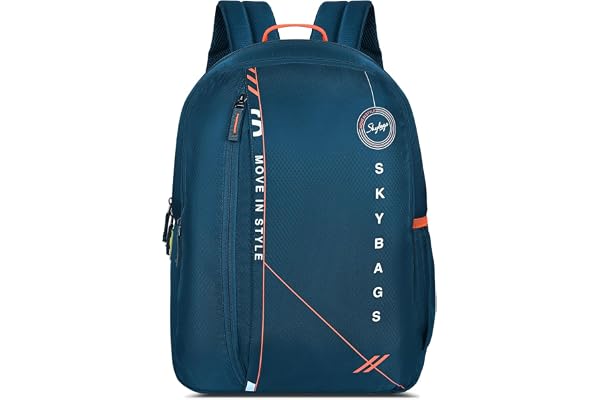 Skybags Unisex Brat 20L Premium Polyester Adjustable Straps 4 Compartment Backpack (E) Navy