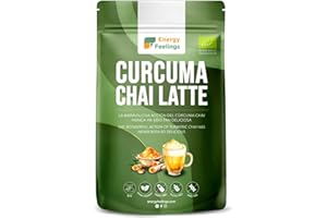 Energy Feelings Curcuma Chai Latte en Poudre Bio 500g, Golden Latte Avec Curcuma Gingembre et Cannelle, Infusion Bio Sans Gluten et Sans Lactose, Thé Chai, Vegan, Organic