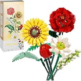 مجموعة باقة زهور VRBFF، كتل بناء زهور الورد الاصطناعية، منزل ديكور فريد من نوعه، مجموعة نباتية (568