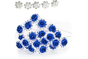 BEIIEB 45 spinek do włosów z kryształami górskimi, kryształowe spinki do włosów w kształcie litery U, wzór kwiatu róży, spinki do włosów dla panny młodej, kryształowe spinki do włosów na ślub, pokaz,