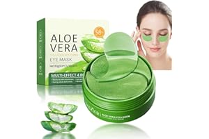 MRCUVARYAS 60 Stück Aloe Vera Augenpads Gegen Augenringe - Beruhigende Eye Pads - Augenpads Gegen Falten,Schwellungen und Tränensäcke - Augen Pads Hyaluron mit Aloe Vera Extrakt & Kollagen - Kühlmaske Augen