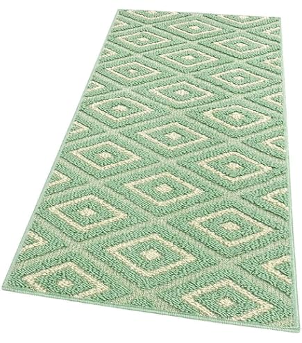 Casatessile Farfalle Liscio Tappeto Cucina Largo 50 cm. Passatoia Cucina Lavabile in Lavatrice, Tappeto Multiuso Antiscivolo. - Rosso, 250 cm