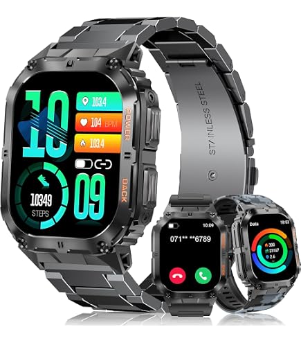 Findtime Militär-Smartwatch Für Männer – Mit Telefonfunktion, Gesundheits-Tracking & 1,85" Display, Wasserdicht