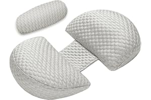 ShowyLive Pregnancy Wedge Pillow for Sleeping Maternity Body Pillow for Pregnant Women with Detachable Washable Cover, Support for Back, Hips, Legs (Grey)
