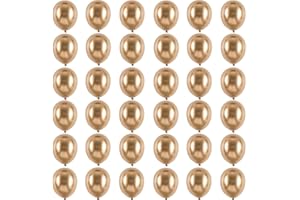 POPOYU Kleine Luftballons Metallic Champagner Gold 5 Zoll für Party Glänzende,36Stück Mini Metallisches Chrom Latex Luftballons Helium Ballons für Geburtstag,Hochzeit,Babyparty Graduierung Weihnachts Dekor