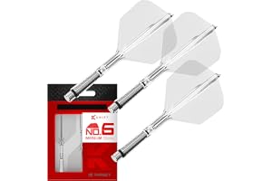 Target Darts K-Shift No.6 integrerade flygningar och axlar | K Shift No.6 flyg- och axelsystem, vit/klar/svart – K-Flex kort/mellan/medium skiftsnurrbas, professionella darttillbehör