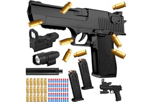 TAIMEIMAO Pistola de Juguete, Pistola de Espuma Blaster Realista, Pistolas Juguete Desert Eagle EVA Juguetes de Tiro de Blanda con Cargador Balas Espuma Regalos de Cumpleaños para 14+