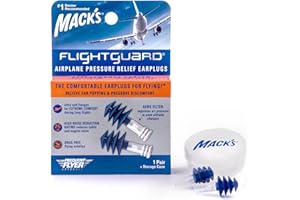 Mack's Flightguard Bouchons d'oreille anti-pression pour avion – 26 dB NRR – Confortables, sûrs et de voyage