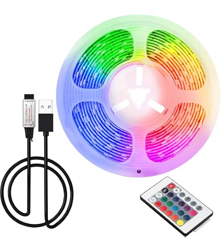 Striscia Led USB 5V Retroilluminazione Per TV 2,5W SMD 5050 4x50cm IP65 Rgb Aigostar