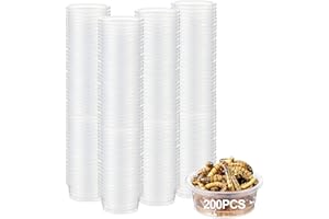 ANCKNE 200 pcs 0.5oz Crested Gecko Food and Water Feeding Cups | Reptile Feeder Bowls | for Lizard and Other Small Pet Ledge Accessories Supplies