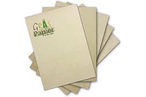‎GLÜXX-AGENT Glüxx Agent Eco Writing Paper Made of Grass Paper DIN A4 Recycled Paper 100 g/m² Environmental Craft Paper for Invitations or Menu Cards Pack of 100