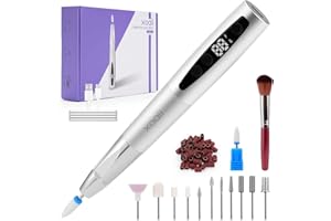 Xoali Torno para Uñas Profesional 35000rpm,13 en 1 Lima Eléctrica Uñas Recargable por USB, Torno Uñas sin Cable con Velocidad Ajustable, Kit de Manicura y Pedicura para Salón de Uñas y Manicura Casera