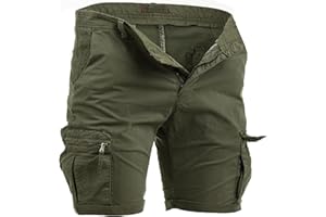 Instinct Bermuda Uomo Cargo Pantaloncini con Tasche Laterali Shorts Pantaloni Corti Slim Fit Multi-Tasche in Cotone Tasconati
