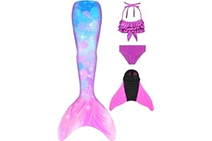 SPEEDEVE Cola de Sirena con Bikini para Niñas para Fiesta de Natación Cosplay