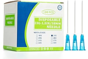 LMYKH 23G x 1.5 inch (0.60 x 38 mm) stainless steel tube, 100 pieces/pack (23G)