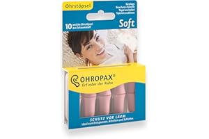 Ohropax 17258 Miękkie Zatyczki do Uszu Anatomicznie Ukształtowane, 10 Sztuk, Biały