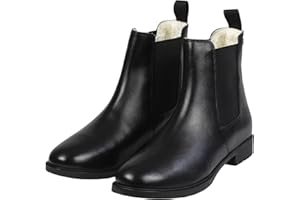 Lazura - Jodhpur Winter Reitstiefeletten Basic Plus | Kinder, Herren & Damen Stiefeletten | mit Fleece-Futter & Pull-On | schwarze Chelsea Boots aus Leder | Reitschuhe | Größe 28-43