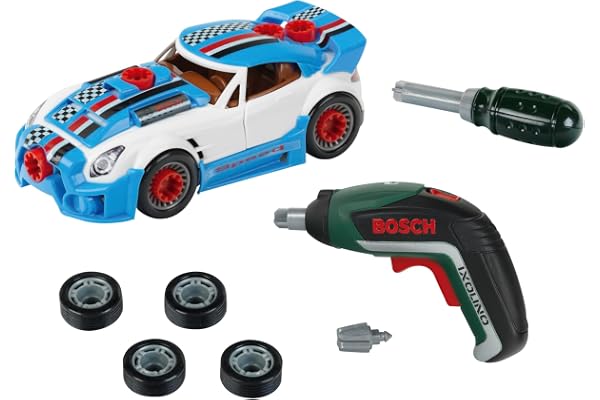 Theo Klein 8630 Bosch tuningset för bil | Demonterbar bil med tuningtillbehör | Med batteridriven skruvdragare