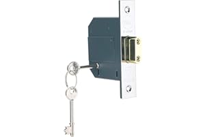 Yale B-BSDL-2.5-CH British Standard 5 Lever Mortice Deadlock, Boxed, Suitable for External Doors, Chrome Finish, 2.5 Inch/64 mm