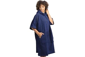 ‎HOMELEVEL HOMELEVEL Badeponcho Damen und Herren - Surf Poncho aus 100% Baumwolle - Tuch für Erwachsene - Unisex Bademantel - Badetuch mit Kapuze
