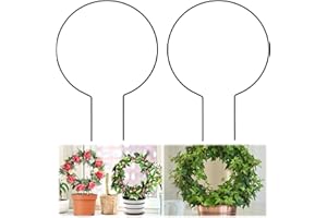 Tyqour Okrągła podpora do pnączenia roślin pokojowych, metalowa kratka do pnączenia, 2 sztuki, podpora do roślin ogrodowych, 20x28cm okrągła pomoc do wspinaczki dla roślin, podpora dla roślin, podpora