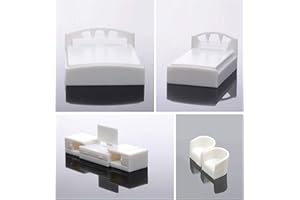 Archifreunde 5er Set Modell Schlafzimmer Möbel 1:50, Doppelbett + Einzelbett + TV + 2 Sessel