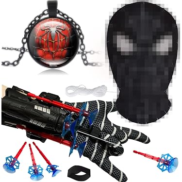 Gants Spider-Man Lanceur Toile PTBWS Gant De Lanceur, 2 Set Gant De Cosplay En Plastique Pour Enfants, Jouets De Poignet Lanceur De Héros,Jouets De Poignet De Lanceur D'araignée, Pour Enfants Pour La