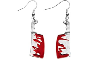 Widmann 12470 - Ohrringe blutiges Hackebeil, Schmuck, Psycho, Halloween, Karneval, Mottoparty