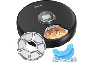 BEMOONY Comedero Gato Automatico Comida Humeda: Dispensador Comida Gatos Con bol de acero inoxidable - Comedero Perro Automatico Programable - Alimentador Gatos sin Cable a Pilas - Dosificador Comida Mascotas