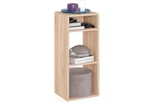 ‎KOMTO KOMTO Regal Sonoma Eiche - Bücherregal Klein Standregal Würfelregal Büroregal 33,8 х 30,7 х 80,4 cm Bücherschrank RIM2 für Kinderzimmer Regal Wohnzimmer