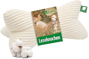 ‎HERBALIND Herbalind Leseknochen Cord 40x18 cm Cordula Natur – Deko- & Lesekissen aus weichem Breitcord - Vielseitiges Nackenkissen für Lesen & Relaxen