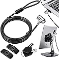 AboveTEK Universal Tablet Lock Security Cable, 2 Keys Durable Steel iPad Locking Kit w/Adhesive Anchors, Anti Theft Hardware Protection for iPhone Mobile Notebook Computer Monitor Mac Book Laptop