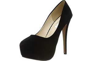 OCHENTA Women's Round Toe Stiletto High Heel Platform Slip On Pumps