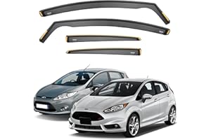 Ispeed Wind Deflectors For Ford Fiesta MK7 2008-2017 5 Door Hatchback 4pc Set - Keep Your Car Ventilated in Rain - Reduce Wind Turbulence - Tinted In-Channel type