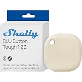 Shelly BLU Button Tough 1 ZB Ivory - Zigbee and Bluetooth Smart Button for Home Automation Control, Multicick, IP64 Resistanc