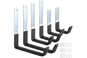 Faankiton 6 Pezzi Ganci da Parete per Garage, Ganci a J Resistenti