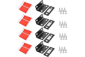 OCEUMAOA Chiusura Magnetica per Ante,Calamita per Porta,Magnete Porta, Magnete Con Viti Per Armadio Cassetti Armadi Chiavistelli per Armadio, Balcone, Porta Scorrevole con Adesivi 4 Pezzi Nero