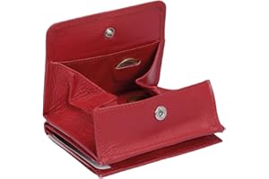 LEAS Portmonetka wiedeńskie pudełko z ochroną RFID z prawdziwej skóry, czerwone, edycja specjalna, czerwony, 11,5 x 9,5 x 2 centimètre